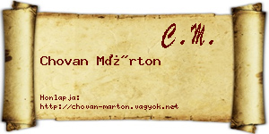 Chovan Márton névjegykártya