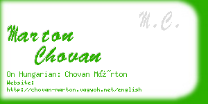 marton chovan business card